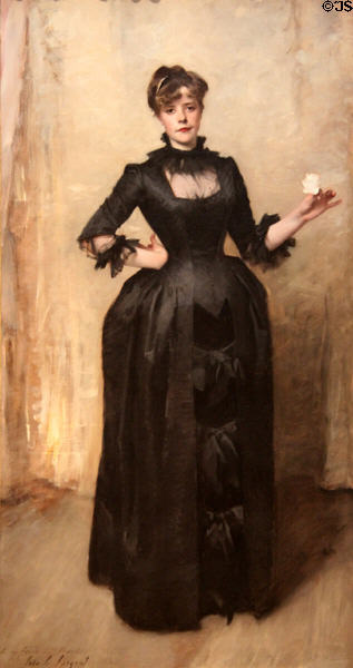 Lady with the Rose (Charlotte Louise Burckhardt) portrait (1882) by John Singer Sargent at Metropolitan Museum of Art. New York, NY.