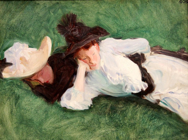 Two Girls on Lawn painting (c1889) by John Singer Sargent at Metropolitan Museum of Art. New York, NY.