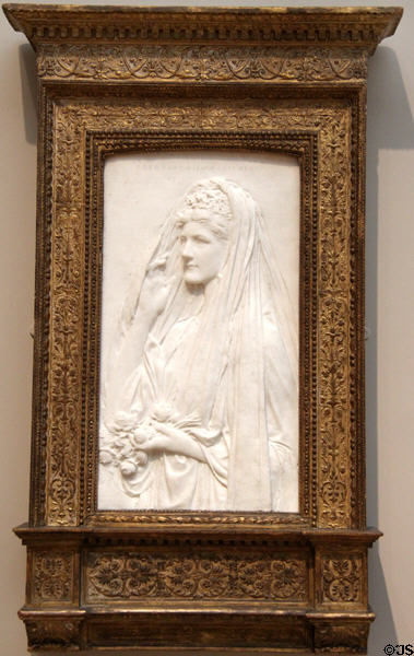 Mrs. Stanford White marble relief (1884) by Augustus Saint-Gaudens at Metropolitan Museum of Art. New York, NY.