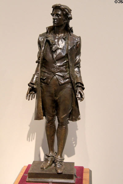 Nathan Hale bronze sculpture (1890, cast 1904) by Frederick William MacMonnies at Metropolitan Museum of Art. New York, NY.