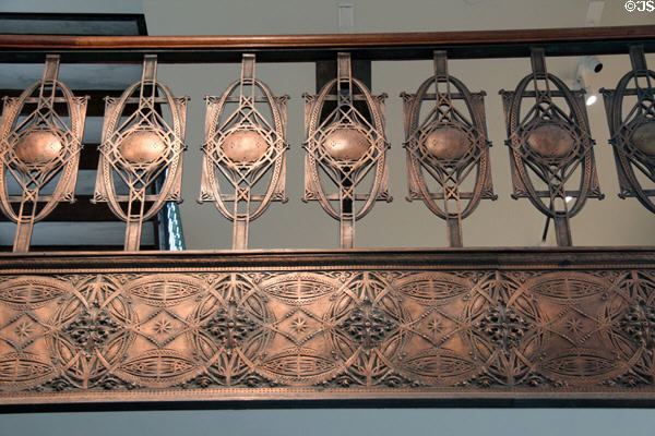 Copper-plated railings from Chicago Stock Exchange Building (1893-4) by Dankmar Adler & Louis H. Sullivan at Metropolitan Museum of Art. New York, NY.