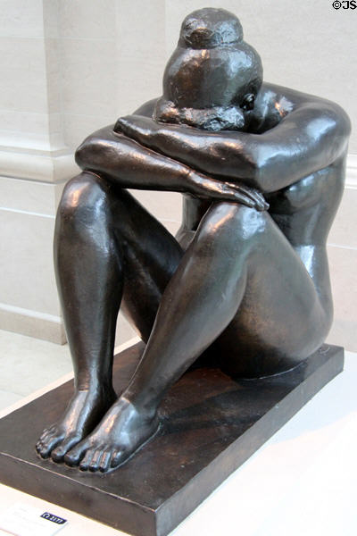 Night bronze sculpture (1902-9) by Aristide Maillol of Paris at Metropolitan Museum of Art. New York, NY.