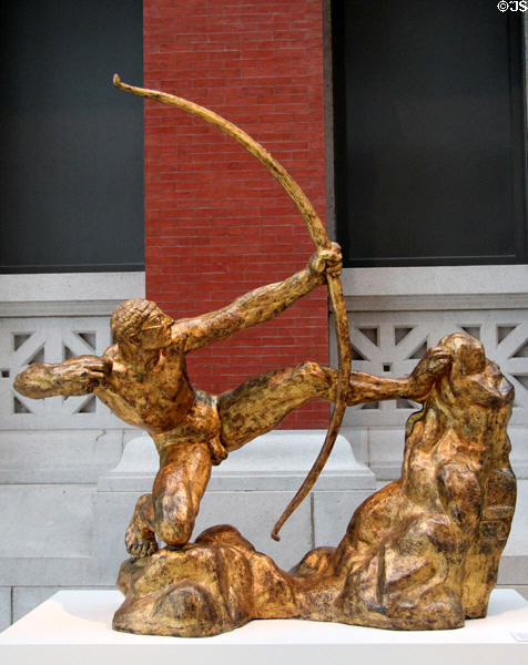 Herakles the Archer bronze sculpture (1909) by Émile-Antoine Bourdelle of Paris at Metropolitan Museum of Art. New York, NY.