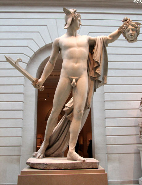 Perseus with Head of Medusa marble statue (1804-6) by Antonio Canova of Rome at Metropolitan Museum of Art. New York, NY.