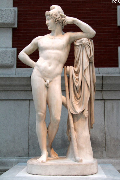 Paris marble statue (1822-3) by Antonio Canova of Rome at Metropolitan Museum of Art. New York, NY.