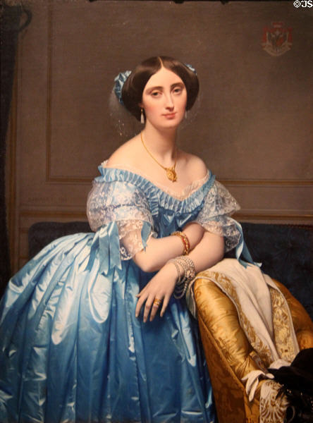 Joséphine-Éléonore-Marie-Pauline de Galard de Brassac de Béarn, Princesse de Broglie portrait (1851-3) by Jean Auguste Dominique Ingres at Metropolitan Museum of Art. New York, NY.