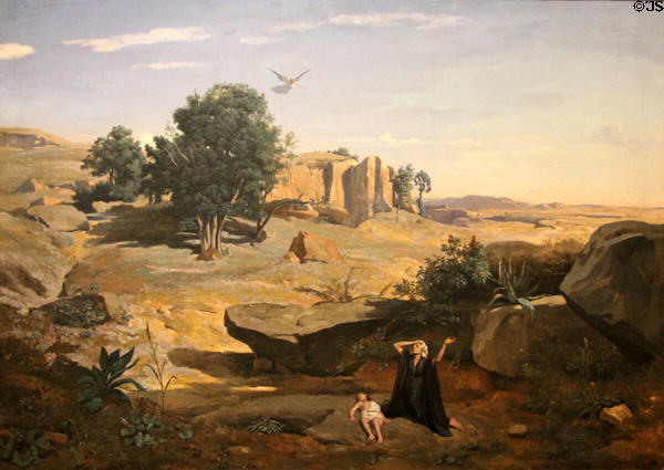 Hagar in the Wilderness painting (1835) by Camille Corot at Metropolitan Museum of Art. New York, NY.