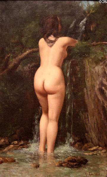 The Source painting (1862) by Gustave Courbet at Metropolitan Museum of Art. New York, NY.