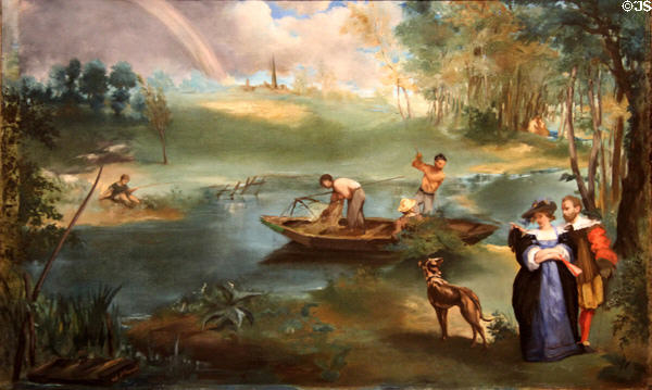Fishing painting (1862-3) by Édouard Manet at Metropolitan Museum of Art. New York, NY.