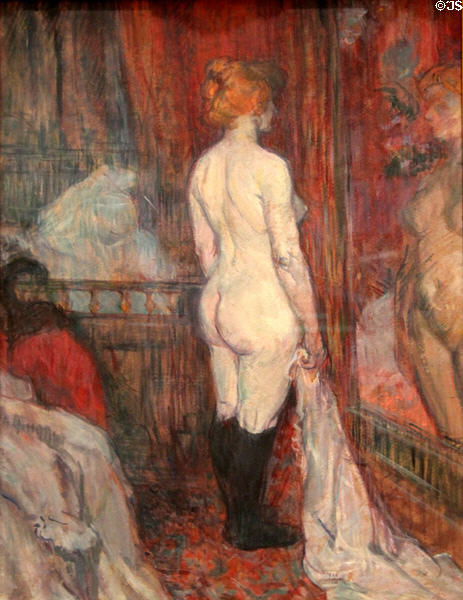 Woman before a Mirror painting (1897) by Henri de Toulouse-Lautrec at Metropolitan Museum of Art. New York, NY.