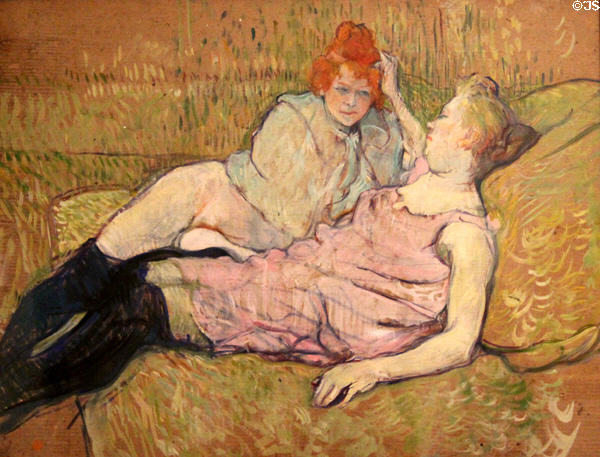 The Sofa painting (c1894-6) by Henri de Toulouse-Lautrec at Metropolitan Museum of Art. New York, NY.