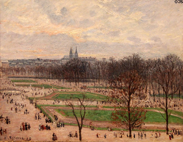 Garden of the Tuilerie on a Winter Afternoon painting (1899) by Camille Pissarro at Metropolitan Museum of Art. New York, NY.