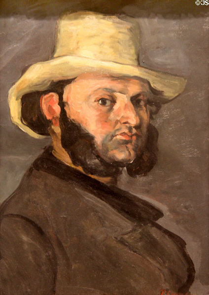 Gustave Boyer in a Straw Hat painting (1870-1) by Paul Cézanne at Metropolitan Museum of Art. New York, NY.