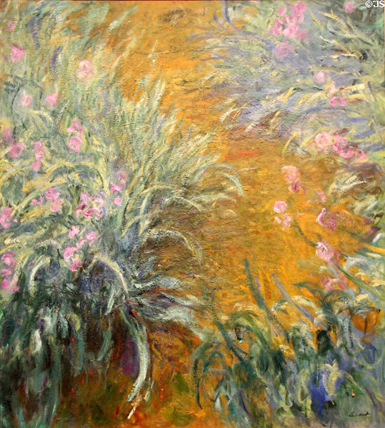 Path through the Irises painting (1914-7) by Claude Monet at Metropolitan Museum of Art. New York, NY.