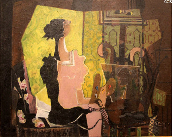 Woman Seated at an Easel painting (1936) by Georges Braque at Metropolitan Museum of Art. New York, NY.