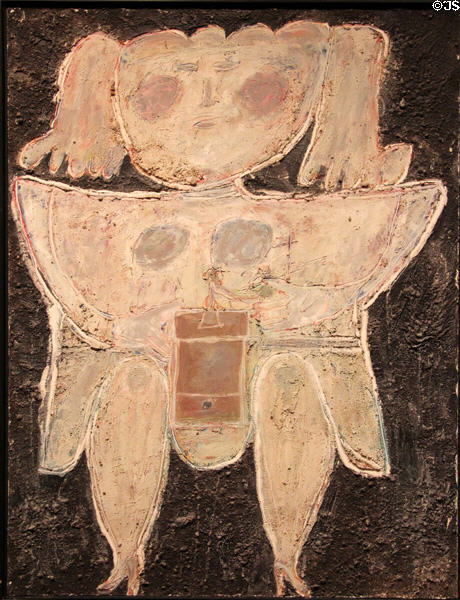 Woman Grinding Coffee painting (1945) by Jean Dubuffet at Metropolitan Museum of Art. New York, NY.