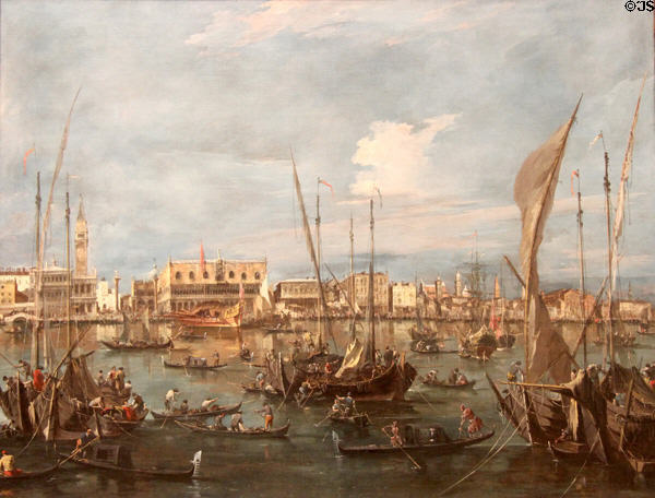 Venice from the Bacino di San Marco painting (c1760) by Francesco Guardi at Metropolitan Museum of Art. New York, NY.