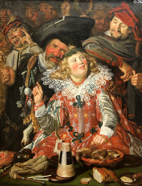 Merrymakers at Shrovetide painting (c1616-7) by Frans Hals at Metropolitan Museum of Art. New York, NY.