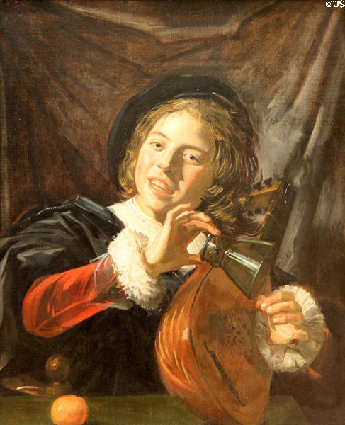 Boy with a Lute painting (c1625) by Frans Hals at Metropolitan Museum of Art. New York, NY.