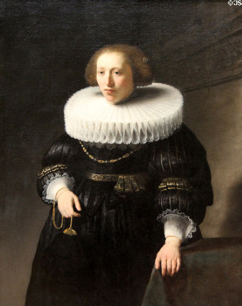 Portrait of a Woman, probably a Member of the Van Beresteyn Family (1632) by Rembrandt at Metropolitan Museum of Art. New York, NY.