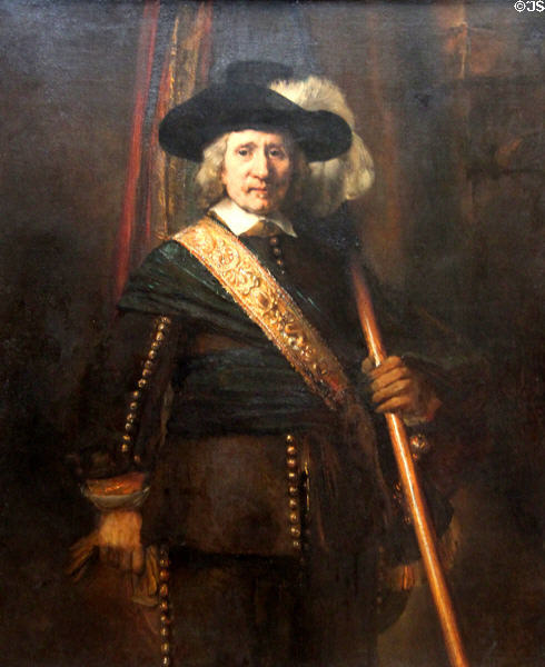 Standard Bearer (Floris Soop) portrait (1654) by Rembrandt at Metropolitan Museum of Art. New York, NY.