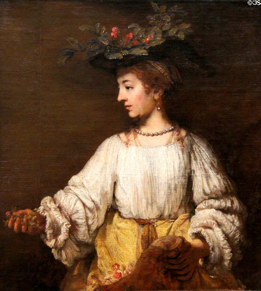 Flora portrait (c1654) by Rembrandt at Metropolitan Museum of Art. New York, NY.