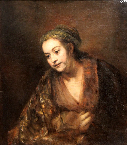 Hendrickje Stoffels portrait (mid 1650s) by Rembrandt at Metropolitan Museum of Art. New York, NY.