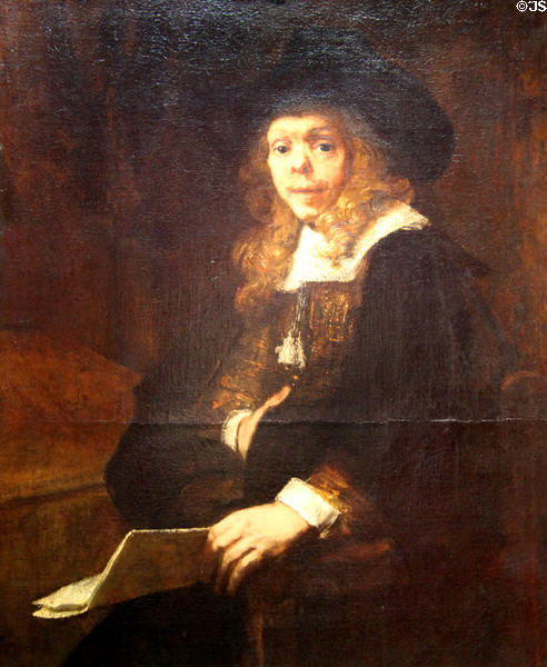 Gerard de Lairesse portrait (1665-7) by Rembrandt at Metropolitan Museum of Art. New York, NY.
