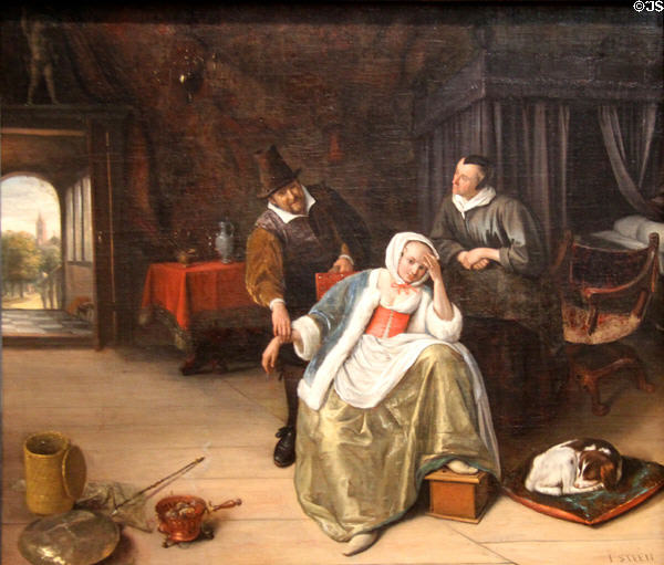 Lovesick Maiden painting (c1660) by Jan Steen at Metropolitan Museum of Art. New York, NY.