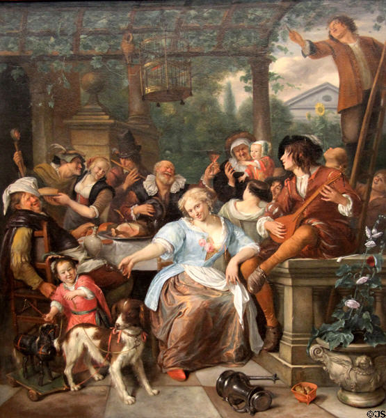 Merry Company on a Terrace painting (c1670) by Jan Steen at Metropolitan Museum of Art. New York, NY.