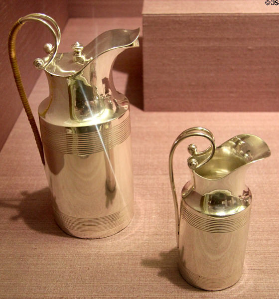 Silver hot water jug & milk jug (c1805) prob. Carl Gottlieb Knoth of Dresden, Germany at Metropolitan Museum of Art. New York, NY.