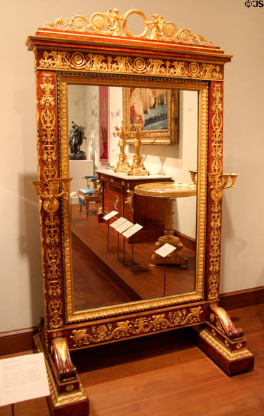 Cheval mirror with symbols of Psyche (c1810-4) attrib. François-Honoré-Georges Jacob-Desmalter at Metropolitan Museum of Art. New York, NY.