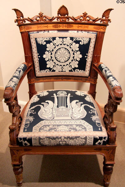 Armchair made for king of Sardinia(1832-5) by Filippo Pelagio Palagi & made by Gabriele Capello of Italy at Metropolitan Museum of Art. New York, NY.