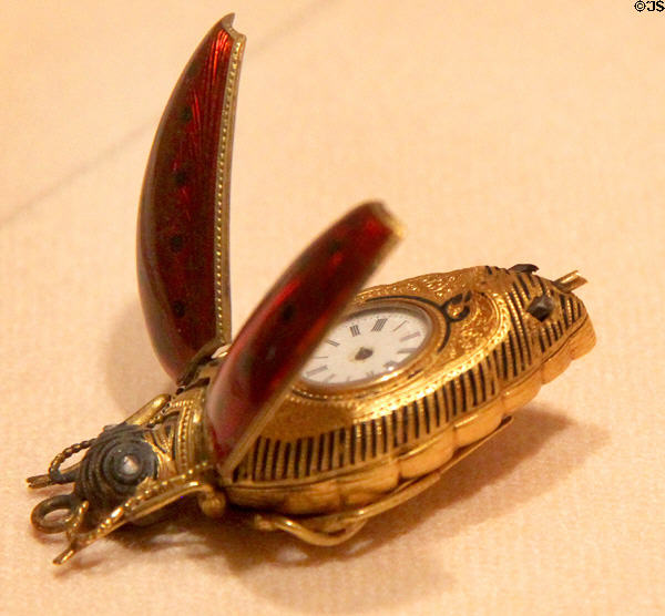 Watch in form of beetle (c1850-60) from Switzerland at Metropolitan Museum of Art. New York, NY.