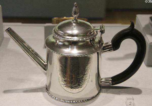 Silver teapot (c1782) by Paul Revere Jr. of Boston at Metropolitan Museum of Art. New York, NY.