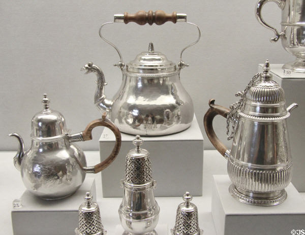 American silver (early 1700s) at Metropolitan Museum of Art. New York, NY.