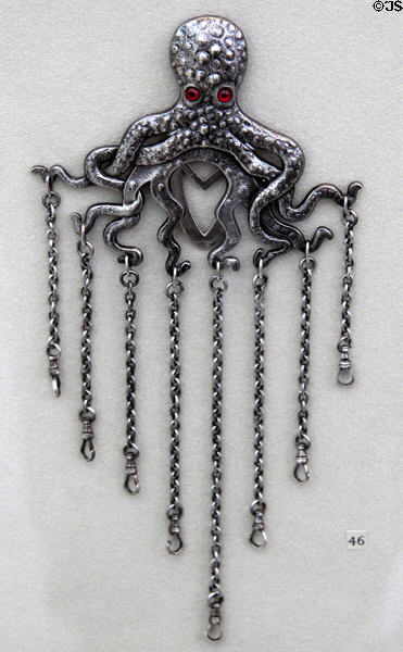 Silver chatelaine (1887) by Gorham Manuf. Co., Providence, RI at Metropolitan Museum of Art. New York, NY.