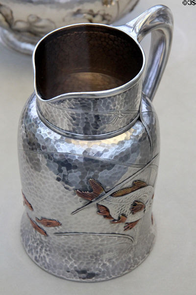 Silver Japanese-style water pitcher (1880) by Tiffany & Co. of New York City at Metropolitan Museum of Art at Metropolitan Museum of Art. New York, NY.