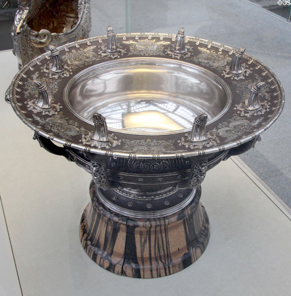Silver Viking punch bowl (1893) by Tiffany & Co. of New York City at Metropolitan Museum of Art. New York, NY.