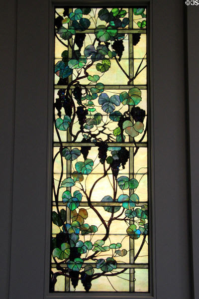 Grapevine leaded Favrile glass window (1905-15) by Louis C. Tiffany of Tiffany Studios, New York City at Metropolitan Museum of Art. New York, NY.