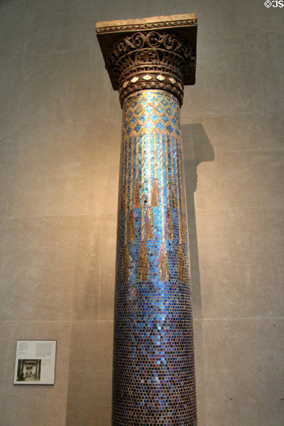 Mosaic column (c1905) by Louis C. Tiffany of Tiffany Studios, New York City at Metropolitan Museum of Art. New York, NY.