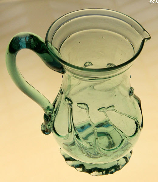 Blown glass pitcher (1835-65) from Upstate NY or NJ at Metropolitan Museum of Art. New York, NY.