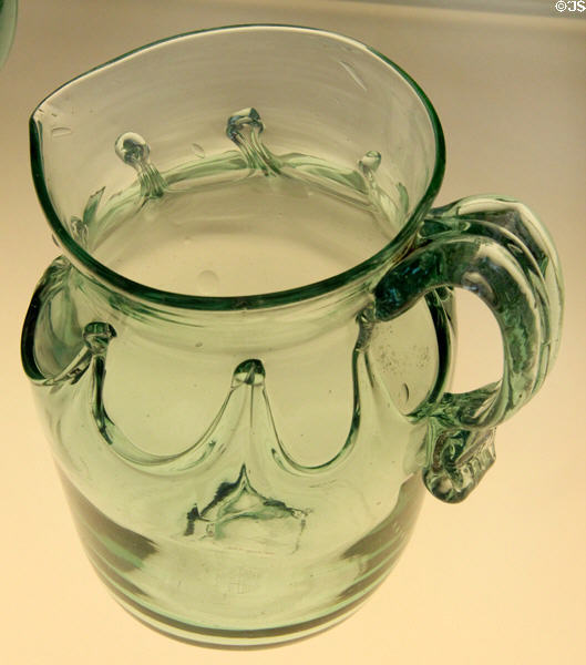 Blown glass pitcher (1835-65) from Upstate NY or NJ at Metropolitan Museum of Art. New York, NY.