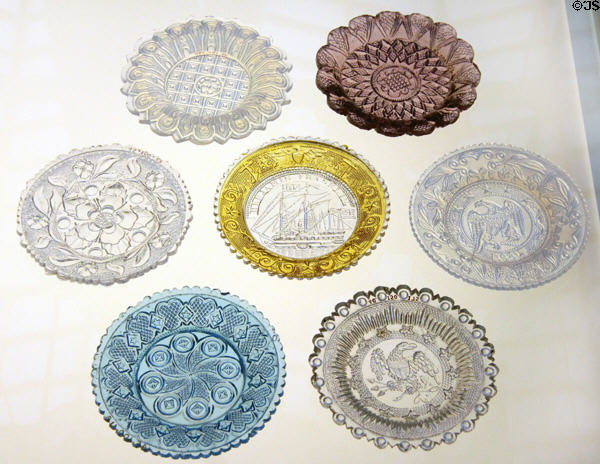 Pressed glass cup plates (1825-45) from USA at Metropolitan Museum of Art. New York, NY.