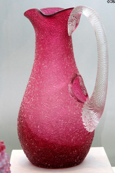 Blown glass pitcher (1883-90) by Boston & Sandwich Glass Co. at Metropolitan Museum of Art. New York, NY.