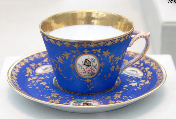 Porcelain butterfly cup & saucer (c1876) by Karl L.H. Müller made by Union Porcelain Works, Greenpoint, Brooklyn at Metropolitan Museum of Art. New York, NY.