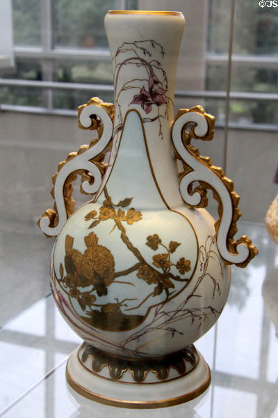 Porcelain vase (c1893) by Greenwood Pottery Co. of Trenton, NJ exhibited at Chicago World's Columbian Expo in 1893 at Metropolitan Museum of Art. New York, NY.