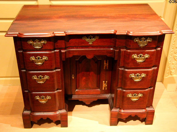 Bureau table (1750-90) from Massachusetts at Metropolitan Museum of Art. New York, NY.