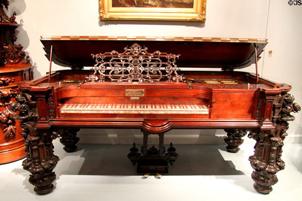 Square piano (1853) by Robert Nunns & John Clark of New York City at Metropolitan Museum of Art. New York, NY.