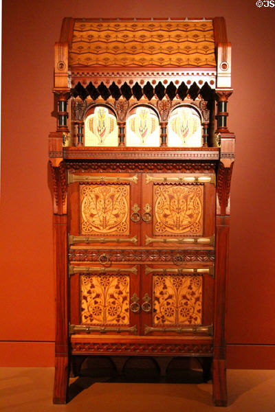 Cabinet (1877-80) from Philadelphia, PA design attrib. Frank Furness or Daniel Pabst at Metropolitan Museum of Art. New York, NY.